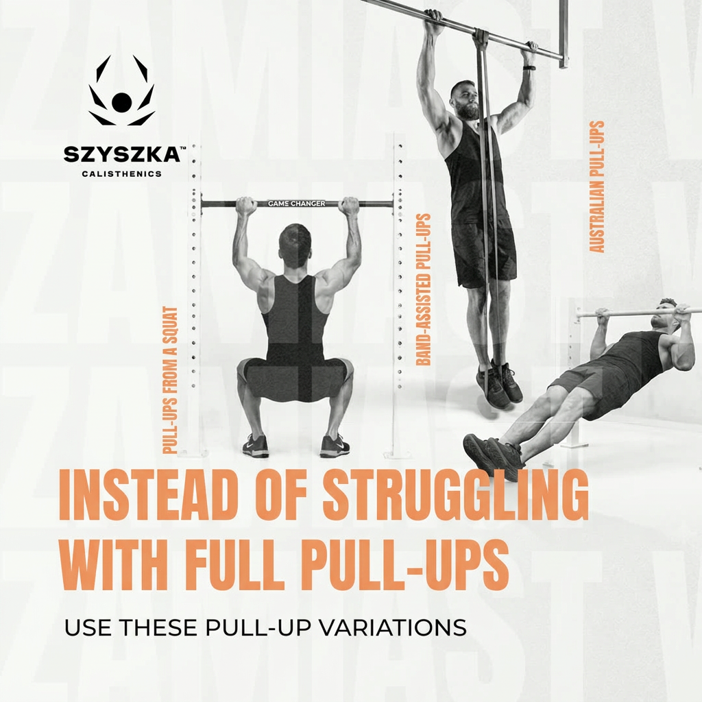 Pull-up variations: from a squat, band-assisted, Australian pull-ups